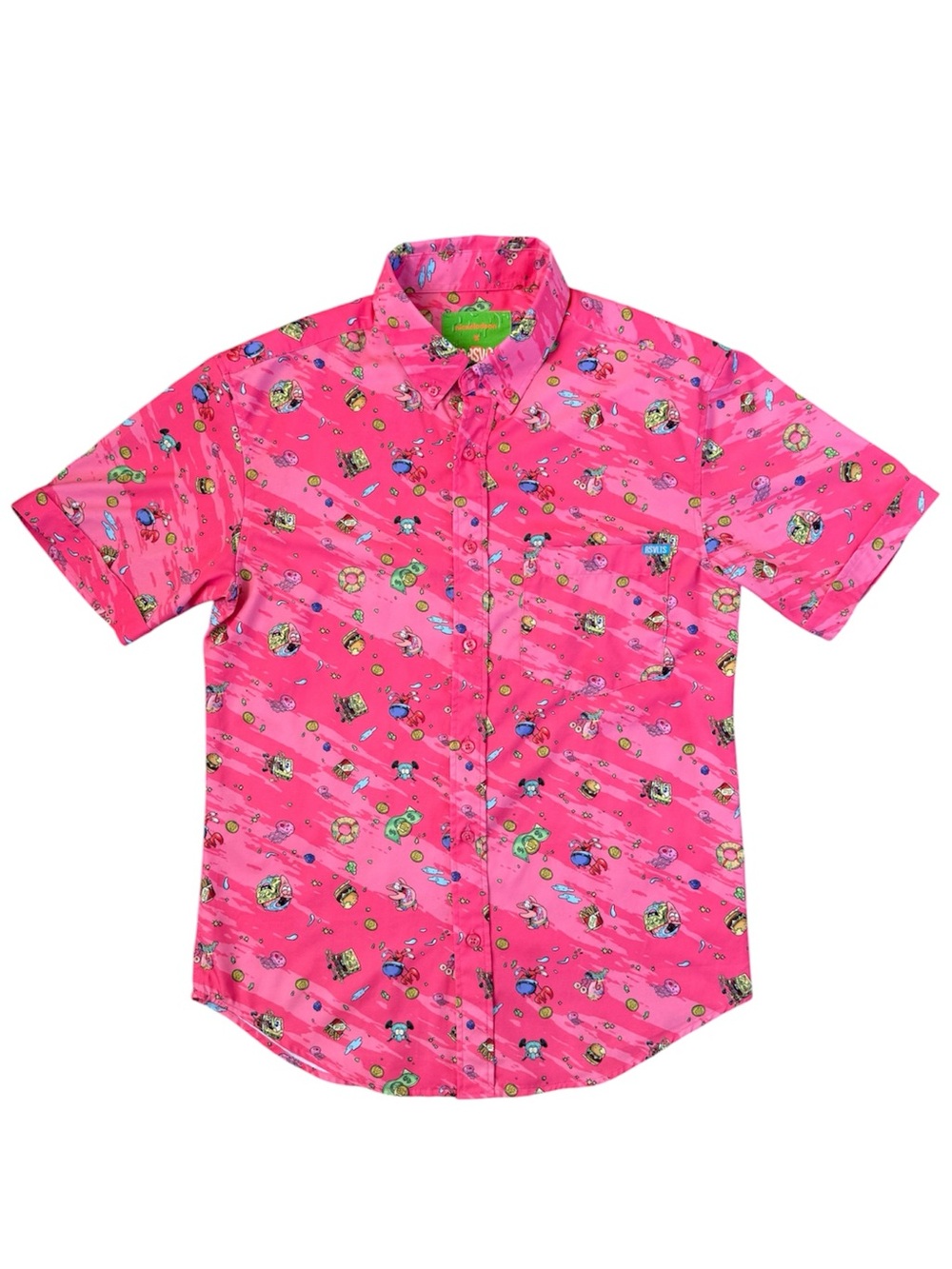 RSVLTS SpongeBob SquarePants Krusty Bobs KUNUFLEX Short Sleeve Shirt Size Small